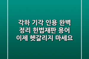 각하 기각 인용 완벽 정리 헌법재판 용어 이제 헷갈리지 마세요