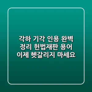 각하 기각 인용 완벽 정리 헌법재판 용어 이제 헷갈리지 마세요