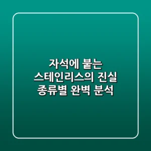 자석에 붙는 스테인리스의 진실: 종류별 완벽 분석