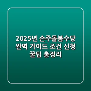 2025년 손주돌봄수당 완벽 가이드: 조건, 신청, 꿀팁 총정리!