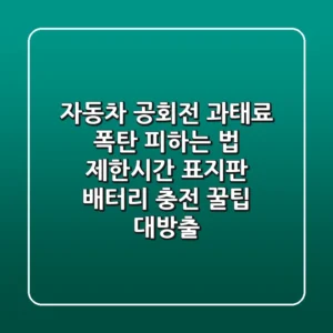 자동차 공회전, 과태료 폭탄 피하는 법! (제한시간, 표지판, 배터리 충전) - 꿀팁 대방출
