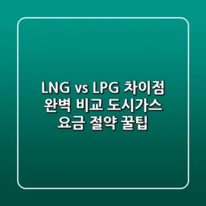 LNG vs LPG: 차이점 완벽 비교 & 도시가스 요금 절약 꿀팁!