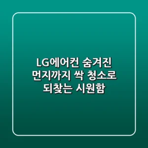 LG에어컨, 숨겨진 먼지까지 싹! 청소로 되찾는 시원함
