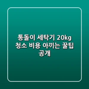 통돌이 세탁기 20kg 청소, 비용 아끼는 꿀팁 공개!