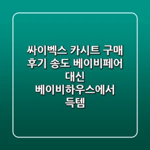 싸이벡스 카시트 구매 후기: 송도 베이비페어 대신 베이비하우스에서 득템!