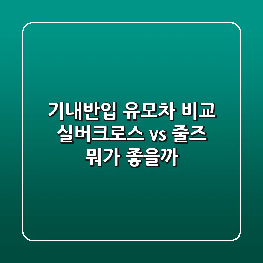 기내반입 유모차 비교: 실버크로스 vs 줄즈, 뭐가 좋을까?