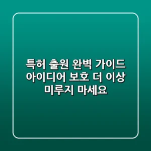 특허 출원 완벽 가이드: 아이디어 보호, 더 이상 미루지 마세요!