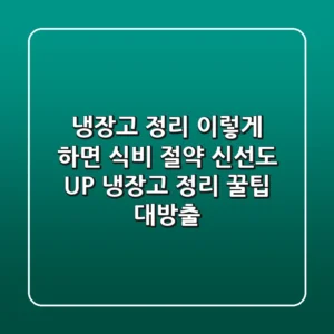 냉장고 정리, 이렇게 하면 ✨ 식비 절약 & 신선도 UP! 냉장고 정리 꿀팁 대방출