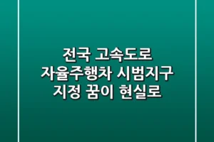 전국 고속도로 자율주행차 시범지구 지정: 꿈이 현실로!🚀