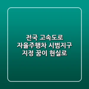 전국 고속도로 자율주행차 시범지구 지정: 꿈이 현실로!🚀