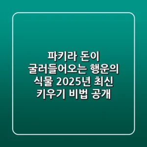 파키라: 돈이 굴러들어오는 행운의 식물, 2025년 최신 키우기 비법 공개!