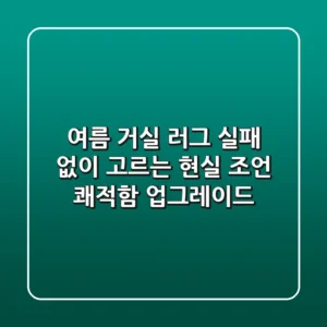 여름 거실 러그, 실패 없이 고르는 현실 조언 (+쾌적함 업그레이드)