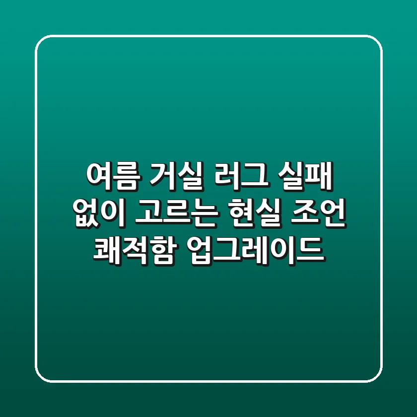여름 거실 러그, 실패 없이 고르는 현실 조언 (+쾌적함 업그레이드)