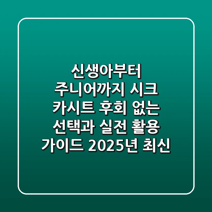 신생아부터 주니어까지 시크 카시트, 후회 없는 선택과 실전 활용 가이드 (2025년 최신)