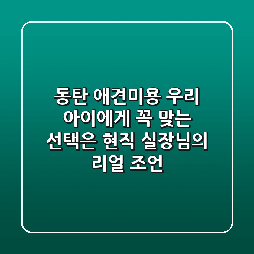 동탄 애견미용, 우리 아이에게 꼭 맞는 선택은? 현직 실장님의 리얼 조언!