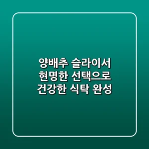 양배추 슬라이서, 현명한 선택으로 건강한 식탁 완성!