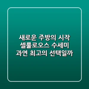 새로운 주방의 시작: 셀룰로오스 수세미, 과연 최고의 선택일까?