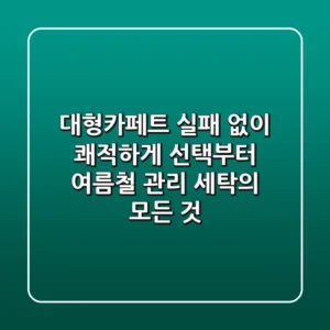 대형카페트, 실패 없이 쾌적하게! 선택부터 여름철 관리, 세탁의 모든 것