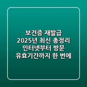 보건증 재발급, 2025년 최신 총정리! 인터넷부터 방문, 유효기간까지 한 번에!