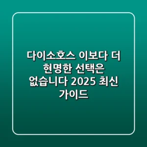다이소호스, 이보다 더 현명한 선택은 없습니다 (2025 최신 가이드)