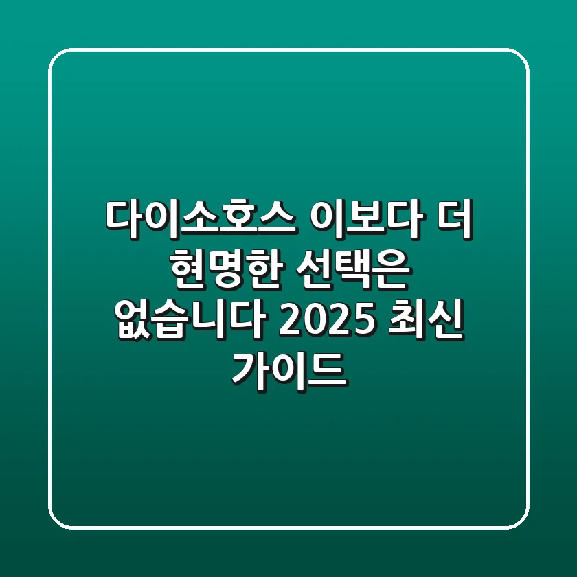 다이소호스, 이보다 더 현명한 선택은 없습니다 (2025 최신 가이드)