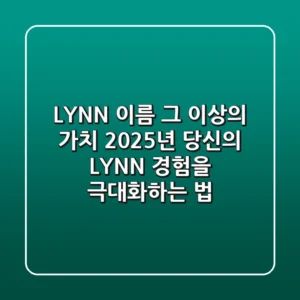 LYNN, 이름 그 이상의 가치: 2025년 당신의 LYNN 경험을 극대화하는 법