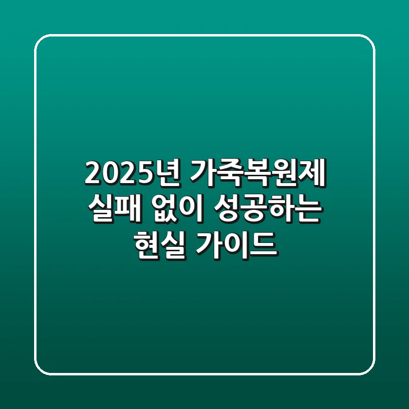 2025년 가죽복원제, 실패 없이 성공하는 현실 가이드