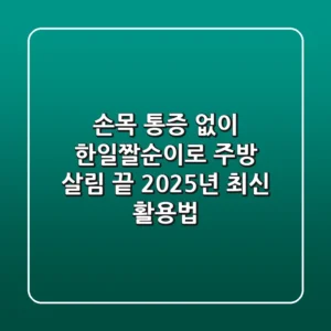 손목 통증 없이 한일짤순이로 주방 살림 끝! 2025년 최신 활용법