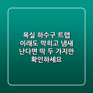욕실 하수구 트랩, 이래도 막히고 냄새 난다면 딱 두 가지만 확인하세요!