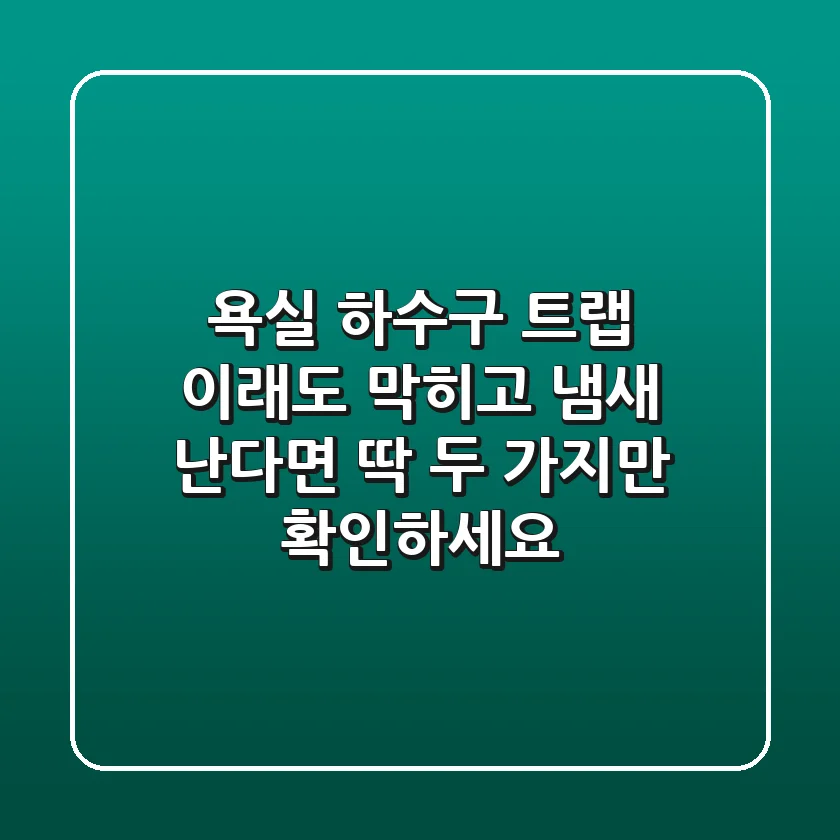 욕실 하수구 트랩, 이래도 막히고 냄새 난다면 딱 두 가지만 확인하세요!