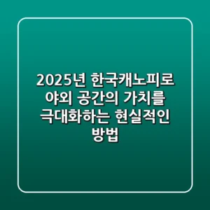 2025년, 한국캐노피로 야외 공간의 가치를 극대화하는 현실적인 방법