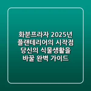 화분프라자, 2025년 플랜테리어의 시작점: 당신의 식물생활을 바꿀 완벽 가이드