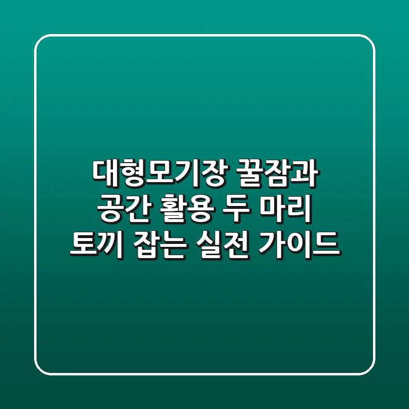 대형모기장, 꿀잠과 공간 활용 두 마리 토끼 잡는 실전 가이드