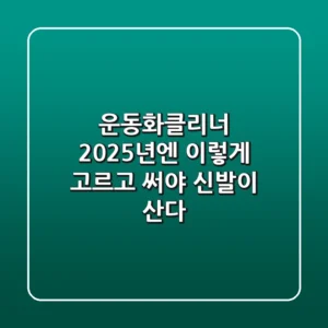 운동화클리너, 2025년엔 이렇게 고르고 써야 신발이 산다!