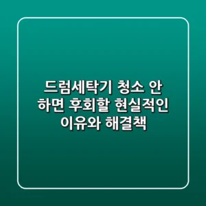 드럼세탁기 청소? 안 하면 후회할 현실적인 이유와 해결책