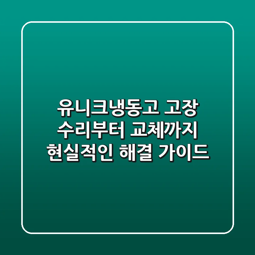 유니크냉동고 고장, 수리부터 교체까지! 현실적인 해결 가이드