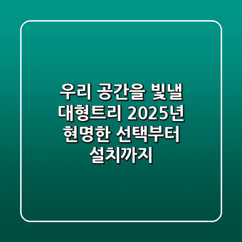 우리 공간을 빛낼 대형트리, 2025년 현명한 선택부터 설치까지!