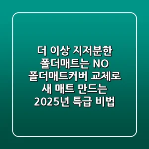 더 이상 지저분한 폴더매트는 NO! 폴더매트커버 교체로 새 매트 만드는 2025년 특급 비법