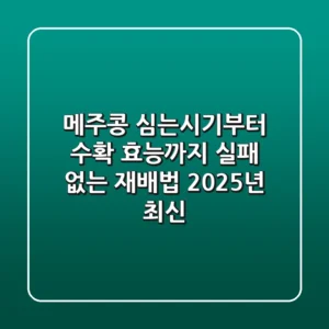 메주콩 심는시기부터 수확, 효능까지 실패 없는 재배법 (2025년 최신)