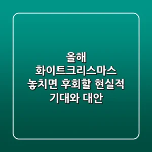 올해 화이트크리스마스, 놓치면 후회할 현실적 기대와 대안!