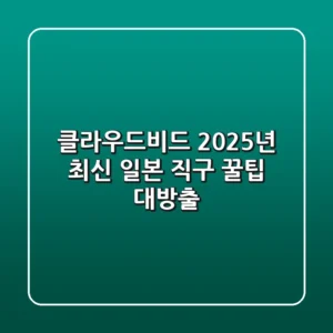 클라우드비드, 2025년 최신 일본 직구 꿀팁 대방출