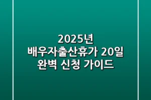 2025년 배우자출산휴가 20일, 완벽 신청 가이드