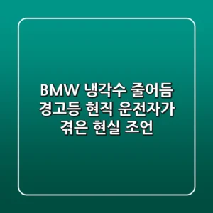 BMW 냉각수 줄어듬, 경고등? 현직 운전자가 겪은 현실 조언!
