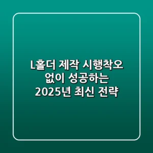 L홀더 제작, 시행착오 없이 성공하는 2025년 최신 전략