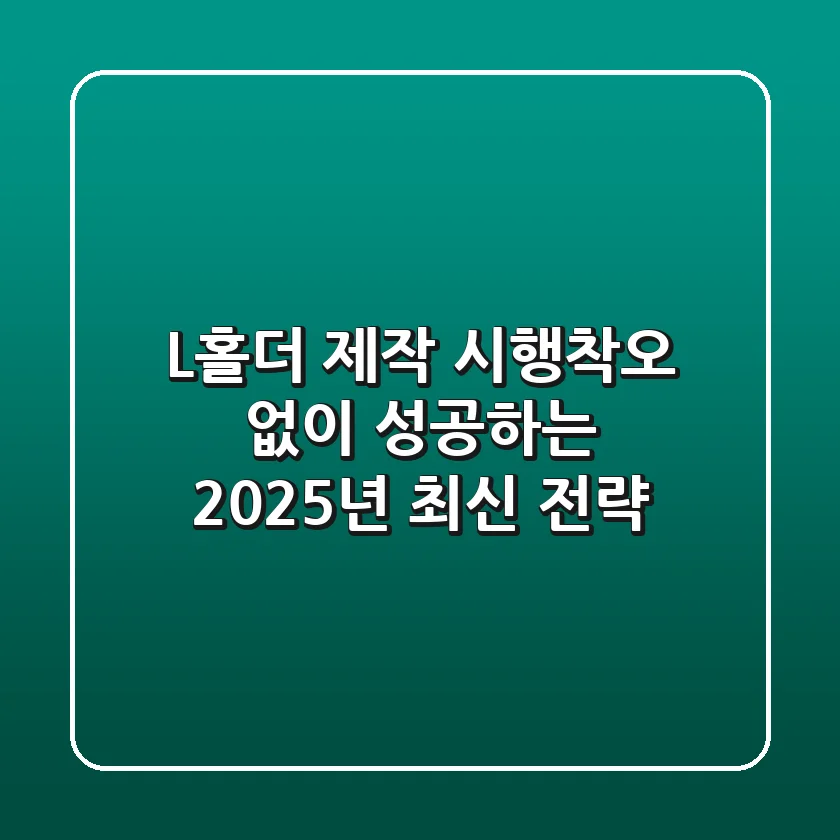 L홀더 제작, 시행착오 없이 성공하는 2025년 최신 전략