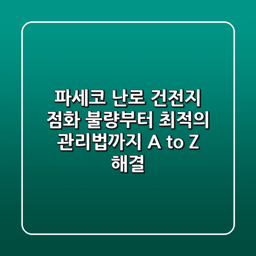 파세코 난로 건전지, 점화 불량부터 최적의 관리법까지 A to Z 해결