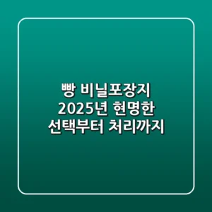 빵 비닐포장지, 2025년 현명한 선택부터 처리까지
