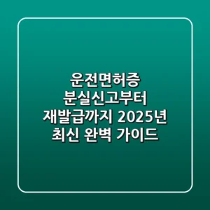 운전면허증 분실신고부터 재발급까지, 2025년 최신 완벽 가이드