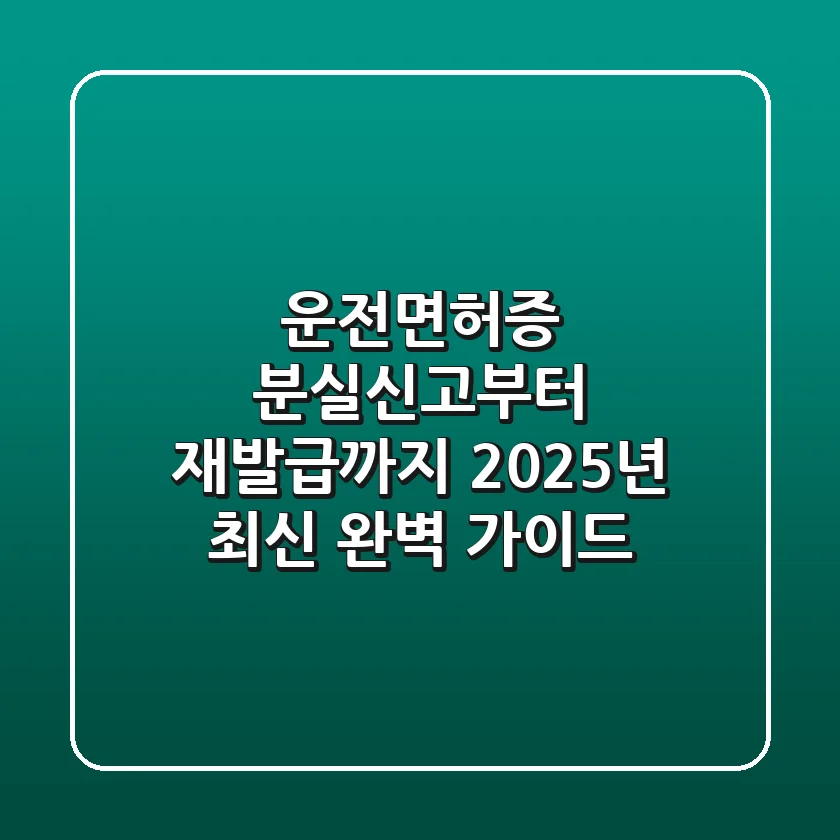 운전면허증 분실신고부터 재발급까지, 2025년 최신 완벽 가이드