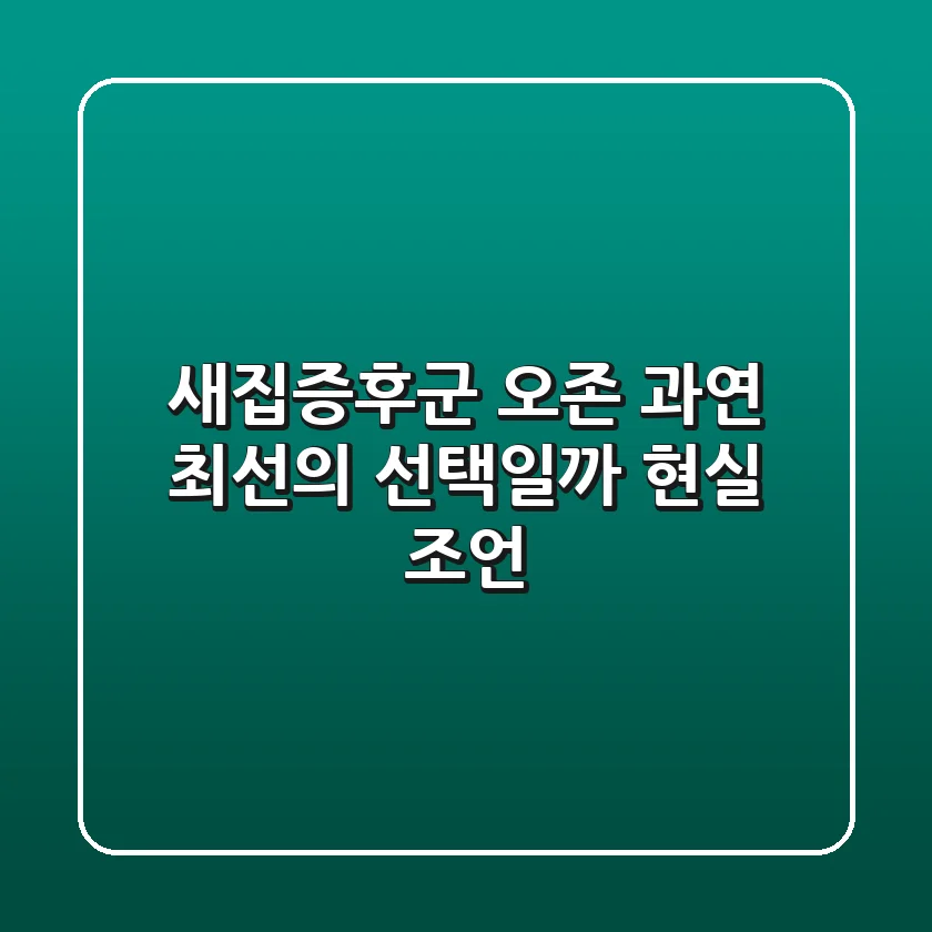 새집증후군 오존, 과연 최선의 선택일까? 현실 조언